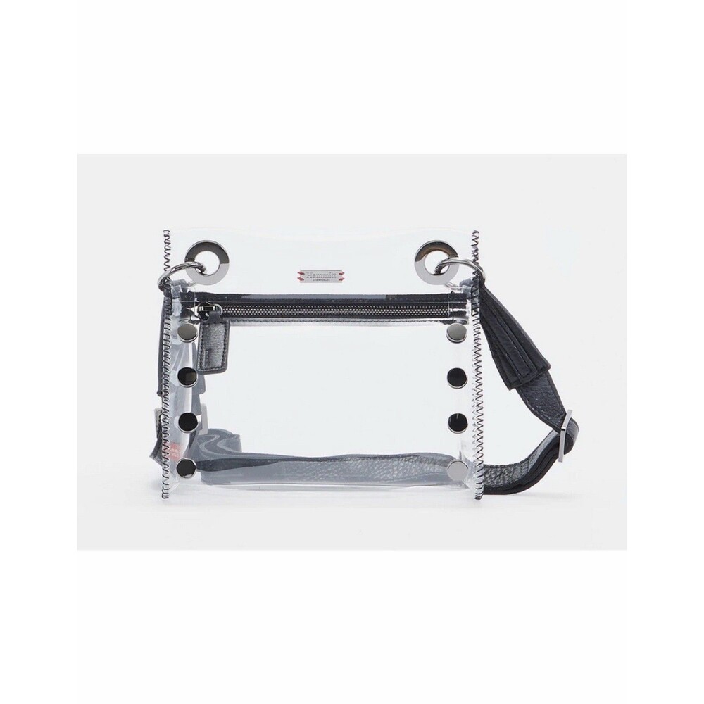 Hammitt Clear PVC Crossbody with Black Trim and Silver Hardware